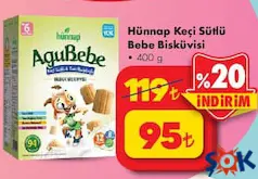 HÜNNAP KEÇİ SÜTLÜ BEBE BİSKÜVİSİ 400 G fiyat ve kampanya bilgisi
